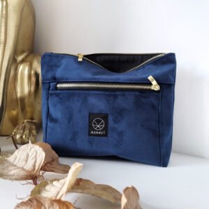 granatowa kosmetyczka welur