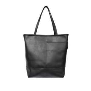 Duża torba shopper czarna - eko skóra